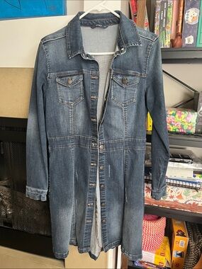 Only Indigo Jean Jacket Button Dress